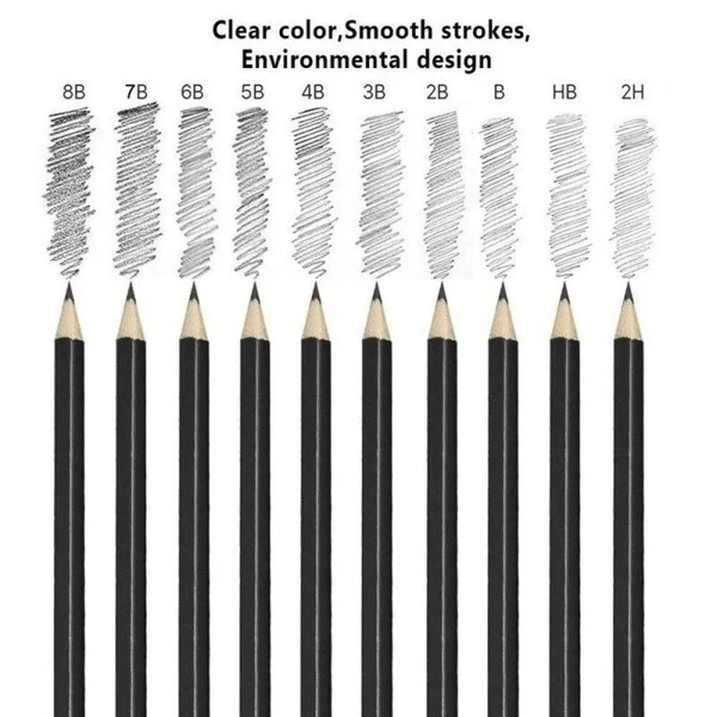 30-Piece Sketch & Charcoal Pencil Art Set for Beginners Sketch Pencil Set Axl