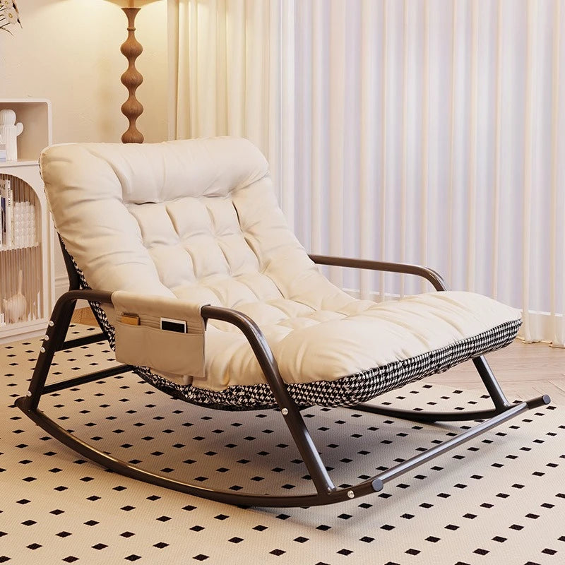 Oversized Double Rocking Chair – Sit & Recline Metal Frame Double Rocking Chair Axl Spliced white