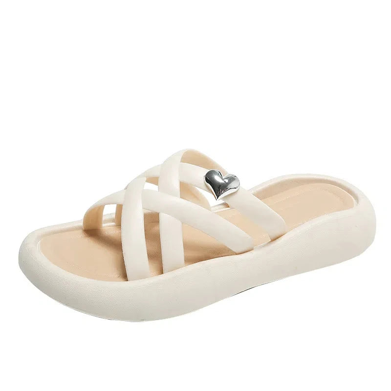 Women's Open Heel Flat Sandal Slippers – Casual Beach Shoes Flat Sandal Slippers Axl