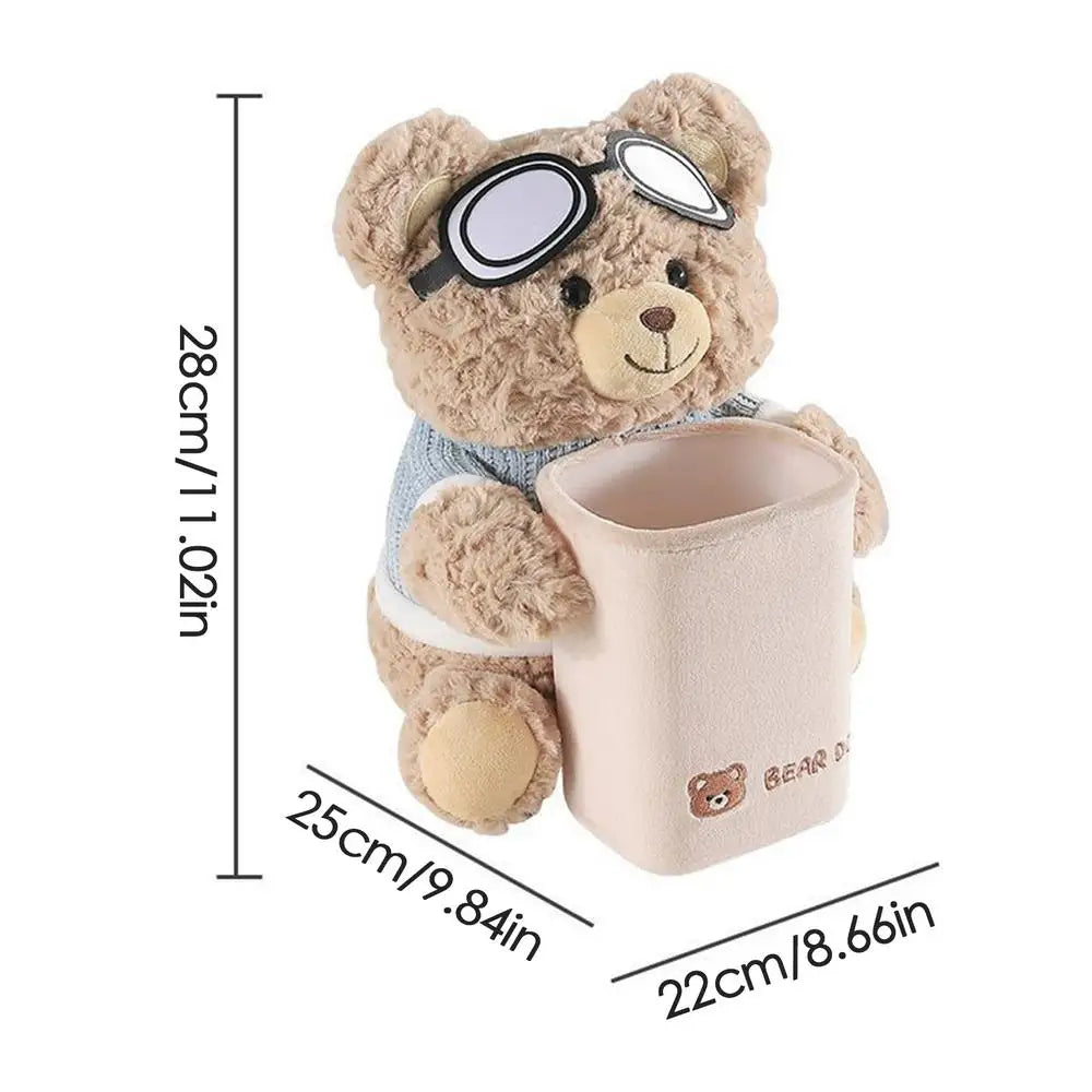 2-in-1 Car Armrest Tissue Holder & Trash Can – Bear Design Car Armrest Organizer Axl as show