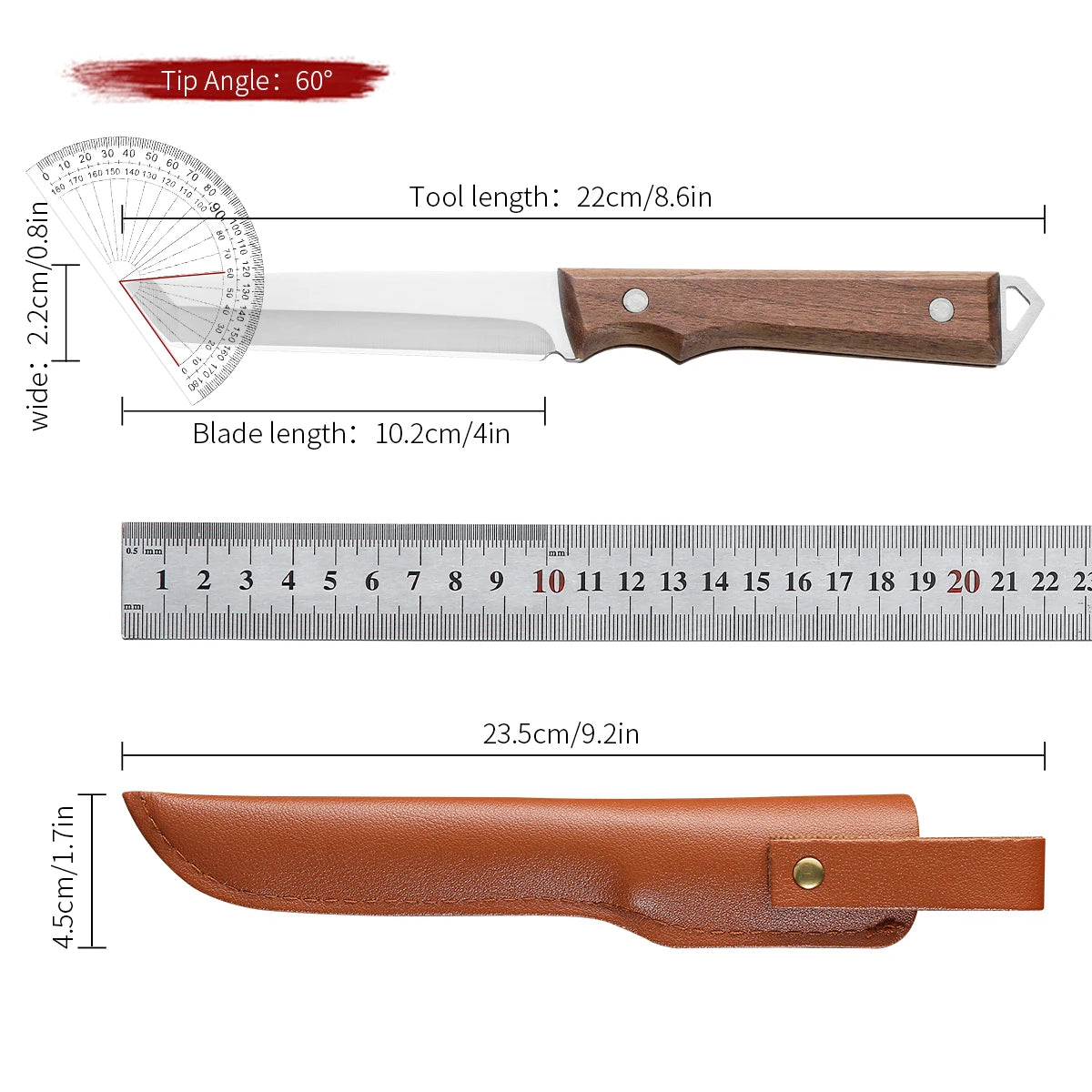 Stainless Steel Meat Cleaver with Sheath & Wood Handle Meat Cleaver Axl