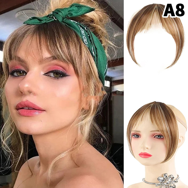 Synthetic Wig Bangs Clip-In Hair Extensions for Women Clip-In Hairpiece Axl A8