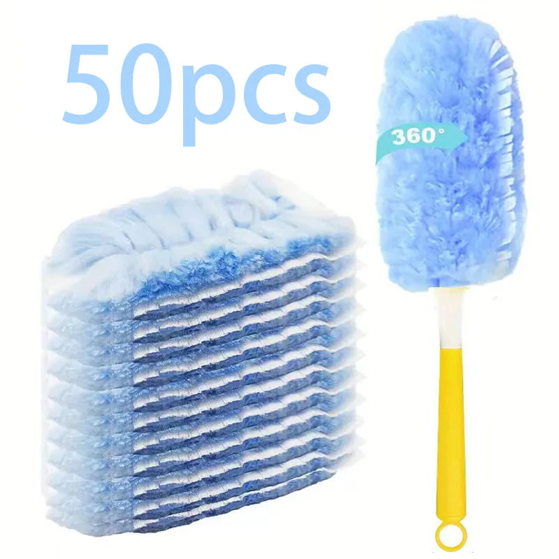 Microfiber Duster Refills 10-Pack – 360° Rotating, Unscented Duster Refills Axl 50pcsHandle