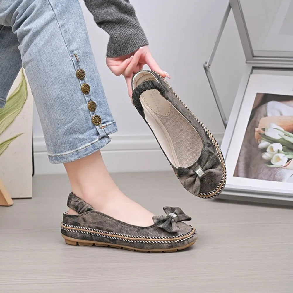Women's Denim Flat Loafers – Slip-On Round Toe Casual Shoes Flat Loafers Axl