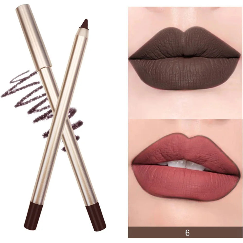 15-Color Waterproof Vegan Lip Liner Set – Nude & Long-Lasting Lip Liner Set Axl 06 30pcs with logo