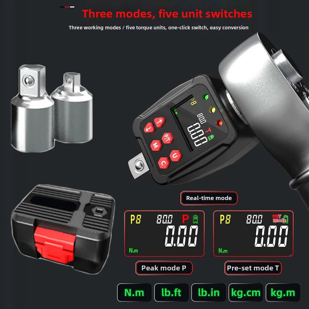 1/2" Digital Torque Wrench Adapter | LCD | 0.9–340Nm ±1% Digital Torque Adapter Axl
