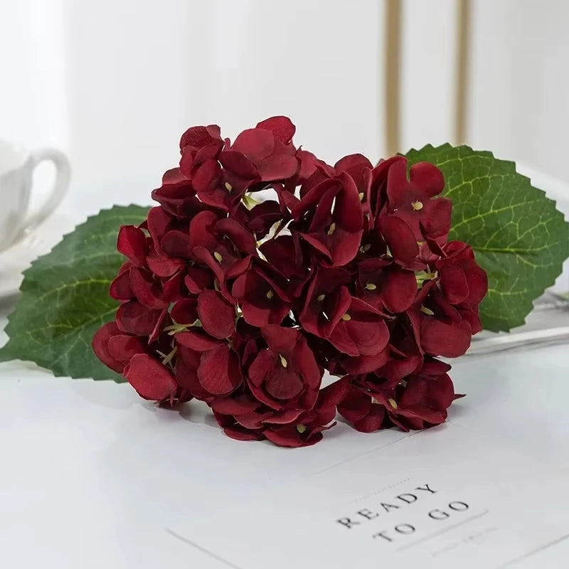 Silk Hydrangea Artificial Flowers – Wedding & Home Fake Bouquet Artificial Silk Flowers Axl color 8 1 pc