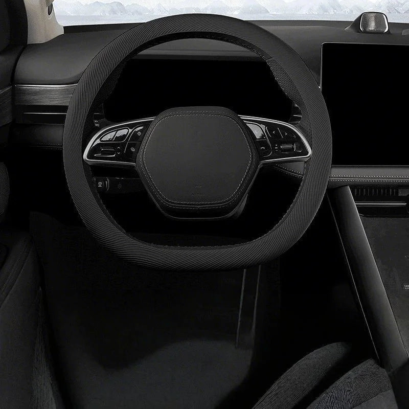 Non-Slip Silicone Steering Wheel Cover – 38cm Universal Fit Steering Wheel Cover Axl Upgraded black