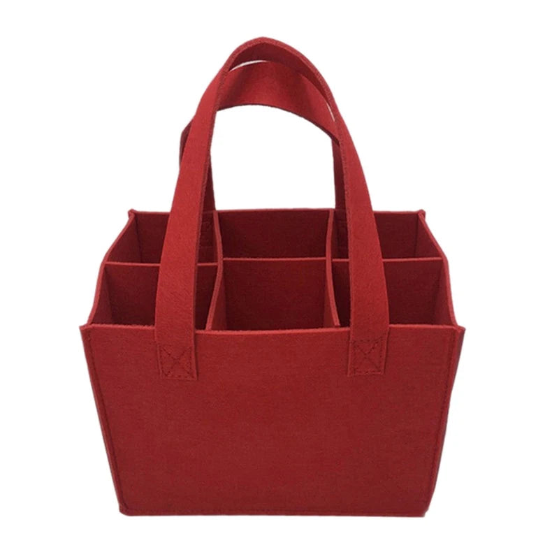Foldable 6-Bottle Wine Carrier Bag – Waterproof Travel Tote Wine Bottle Carrier Axl Red