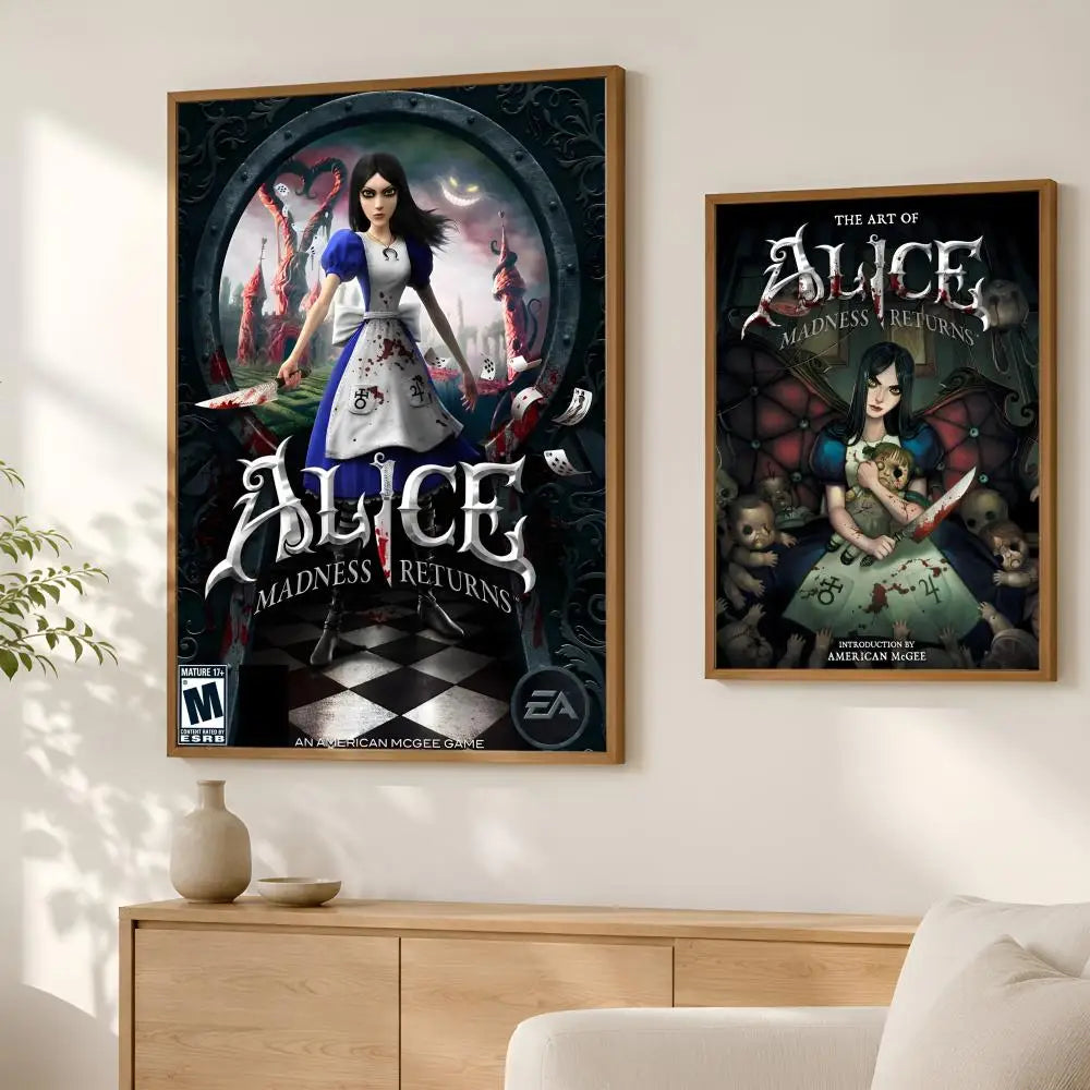 Alice Madness Returns HD PVC Wall Poster – Self-Stick Decor Wall Art Poster Axl