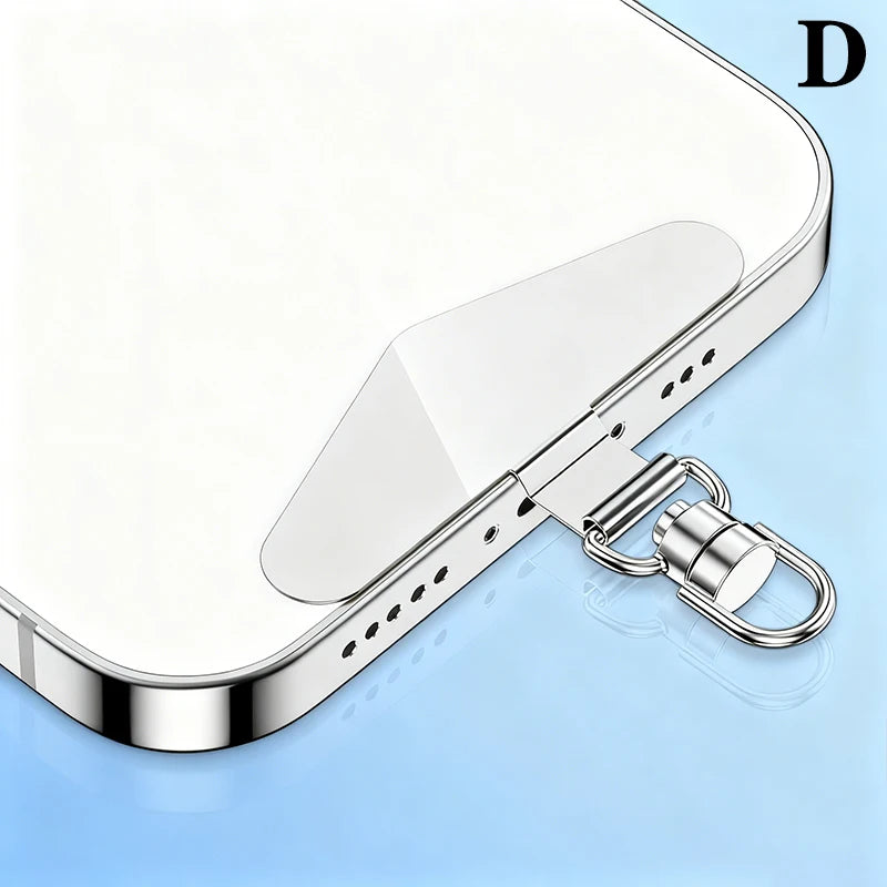 Steel Phone Lanyard Clip Patch – 360° Metal Strap Tab Phone Lanyard Clip Axl D Silver