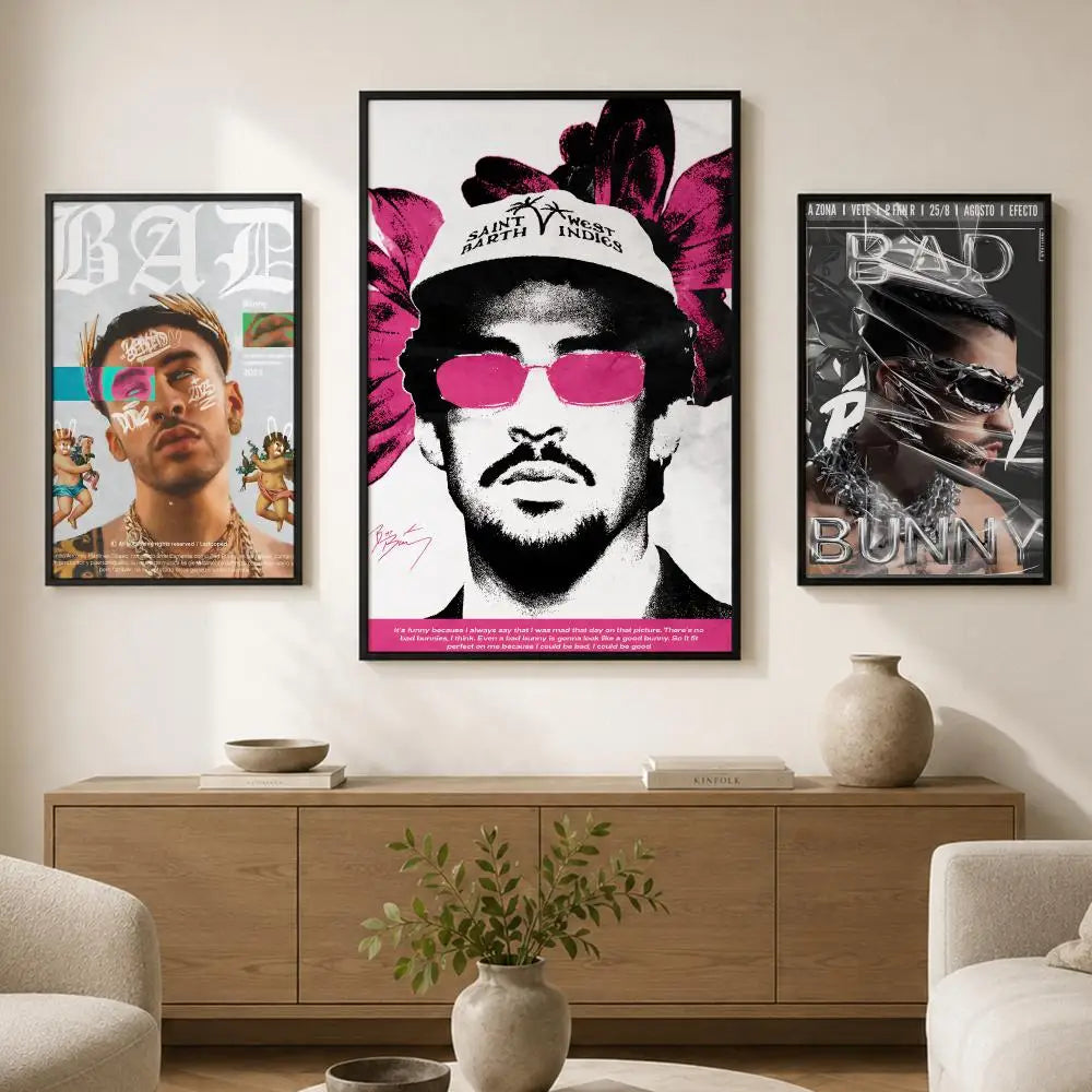 Bad Bunny Album Poster – Waterproof Self-Adhesive Wall Art Wall Art Poster Axl