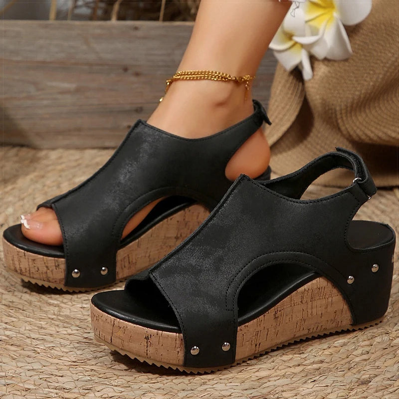 HAJINK Women's Wedge Platform Sandals – Peep Toe Summer Heels Wedge Platform Sandals Axl