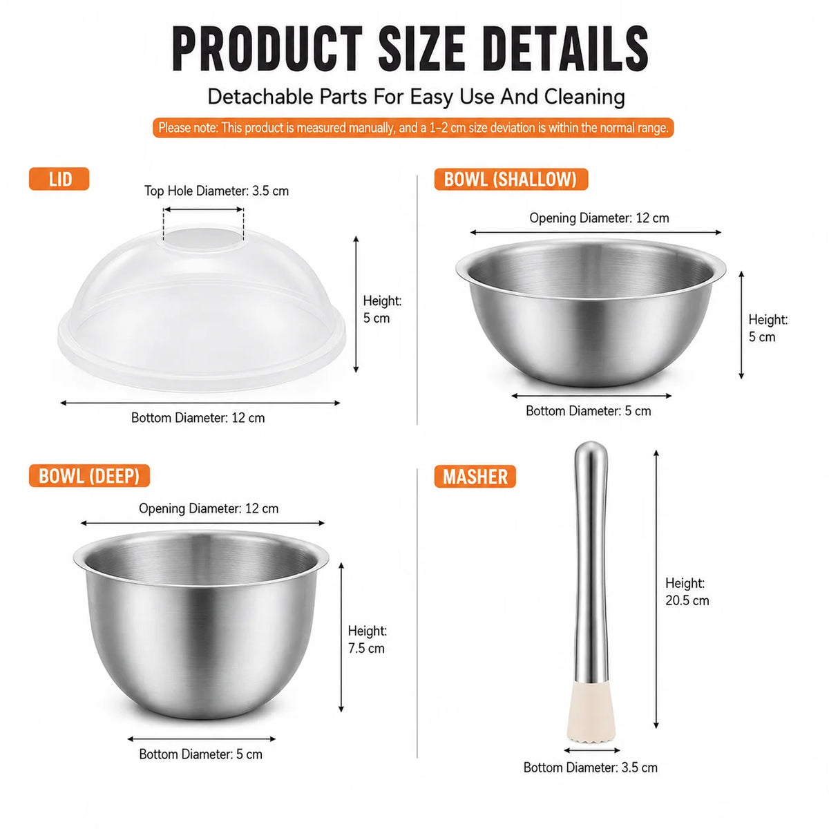 Stainless Steel Mortar & Pestle Set with Splash Guard Lid Mortar & Pestle Set Axl
