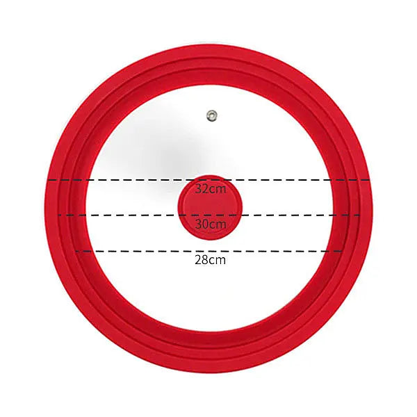 Universal Silicone Glass Pan Lid – Fits 16cm–32cm Cookware Universal Pan Lid Axl Red 28-30-32cm