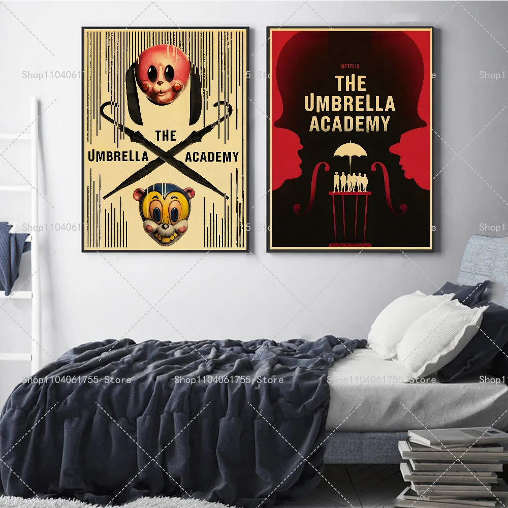 Vintage Umbrella Academy Wall Poster – Self-Adhesive Waterproof Wall Art Poster Axl