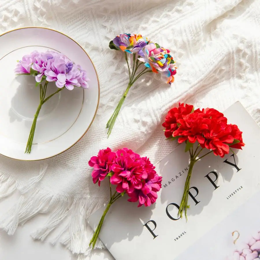 Artificial Silk Carnation Bouquet – Colorful Wedding & Home Decor Artificial Flower Bouquet Axl