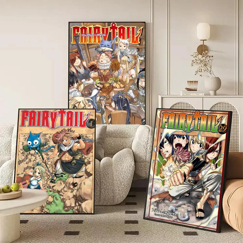 Fairy Tail Anime Poster Self-Adhesive Wall Art Sticker Anime Wall Poster Axl