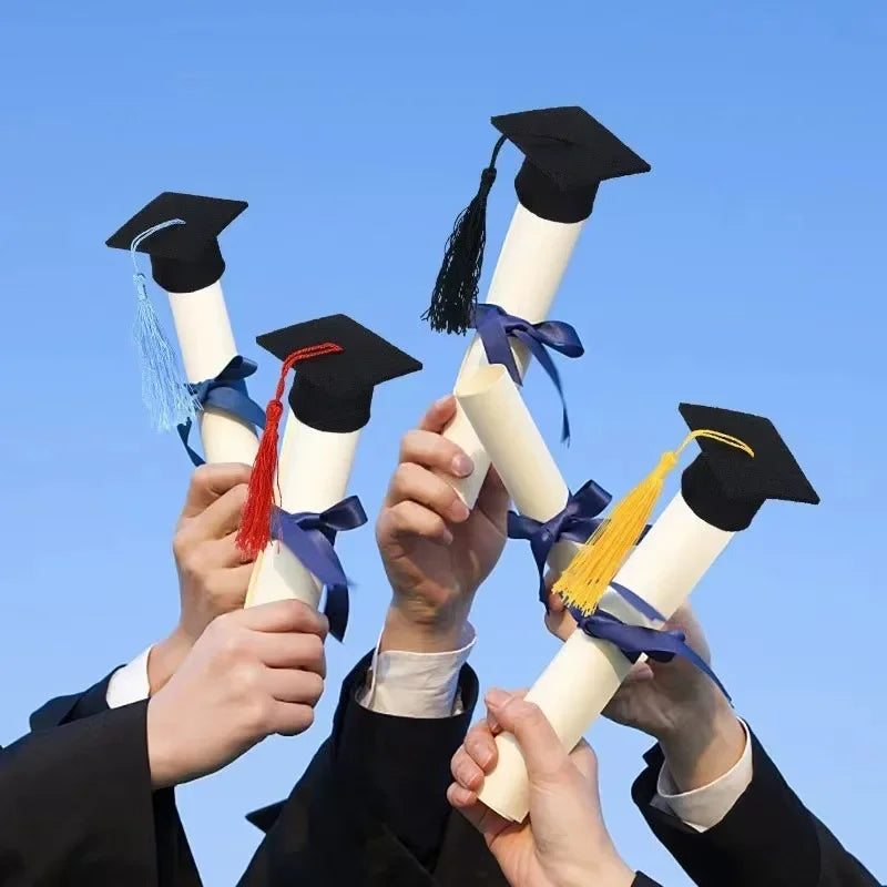 Mini Felt Graduation Caps with Tassels – Party Decor 5/10 Pack Party Decoration Axl
