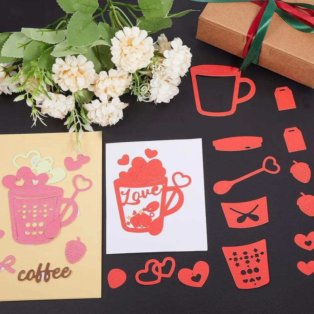 Coffee Cup Valentine's Day Cutting Dies – DIY Cards & Scrapbook Craft Cutting Dies Axl
