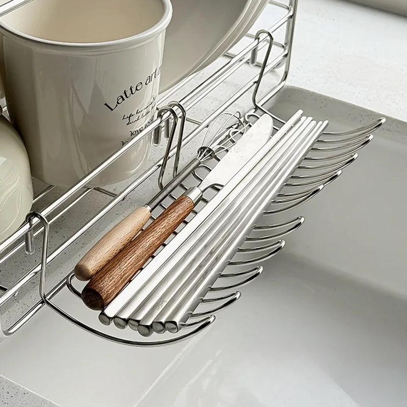 Expandable Stainless Steel Sink Drain Basket & Storage Rack Sink Storage Rack Axl