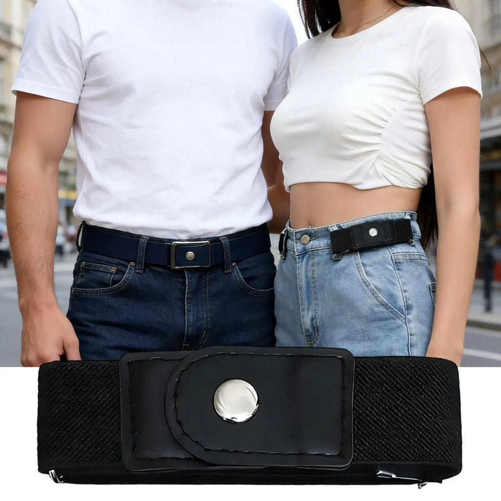 No-Buckle Elastic Belt 2-Pack – Invisible Fit for Women & Men Elastic Waist Belt Axl