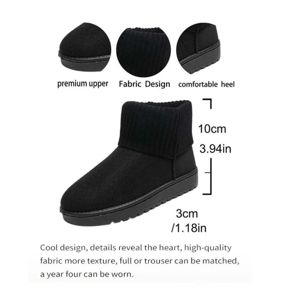 Women's Plush-Lined Slip-On Ankle Snow Boots | Winter Comfort Women's Snow Boots Axl