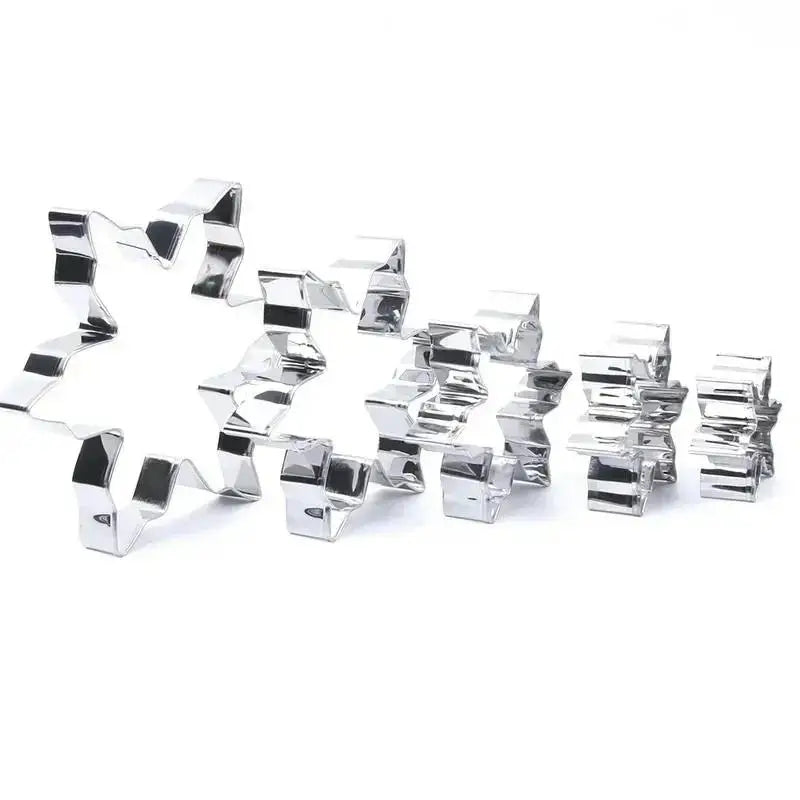 5-Piece Snowflake Cookie Cutters – Stainless Steel Christmas Set Cookie Cutter Set Axl