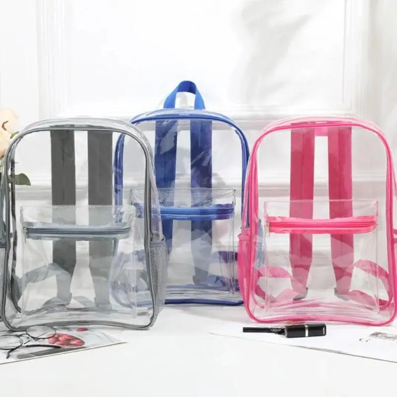 Transparent PVC Backpack – Large Waterproof Sports Travel Bag Transparent Backpack Axl