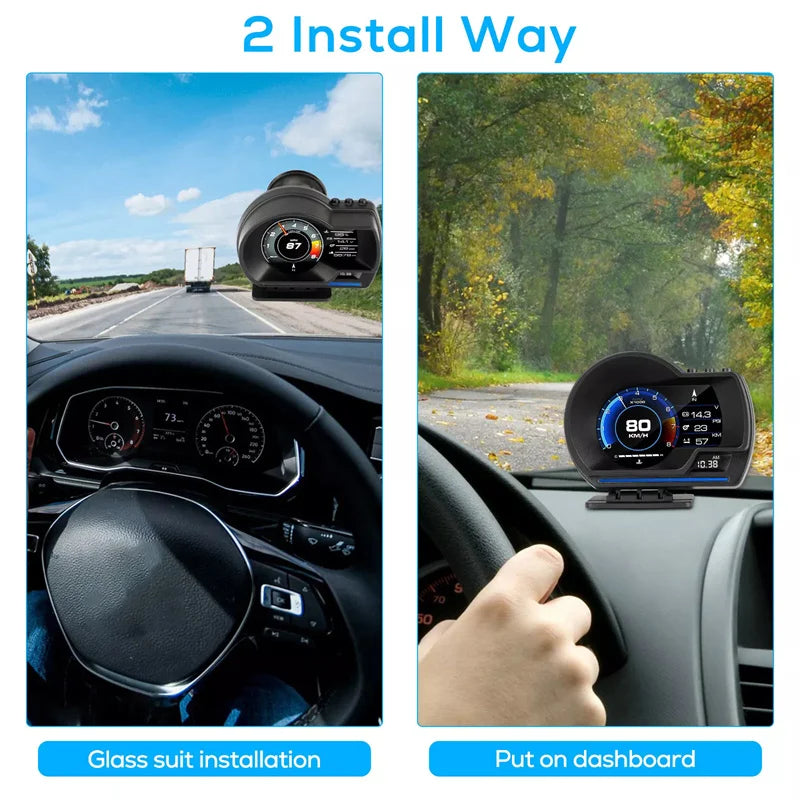 OBD2 & GPS Dual HUD Speedometer – Multi-Function Car Display Car HUD Display Axl