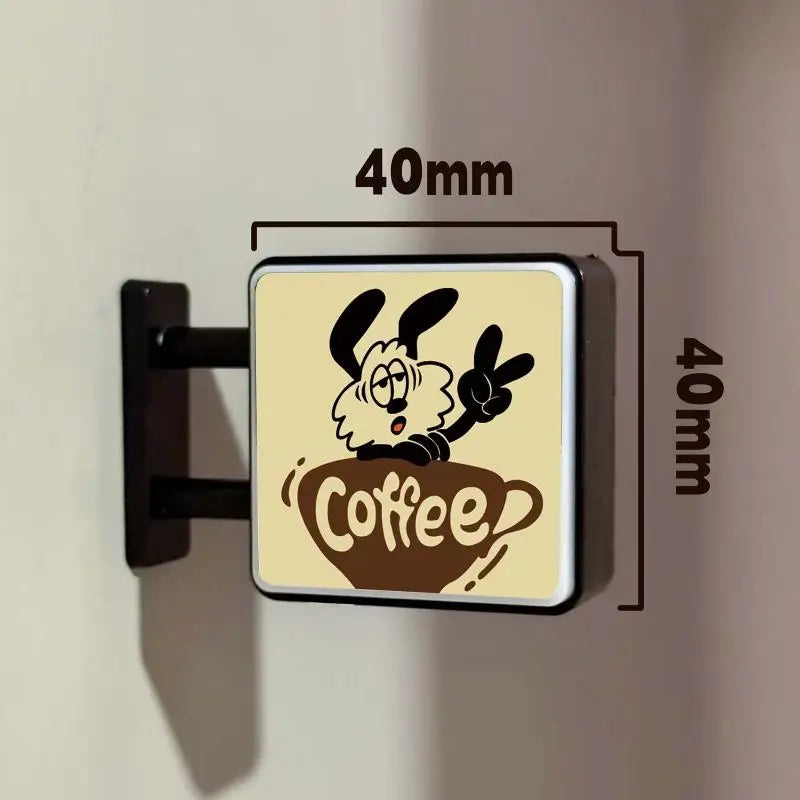 LED Mini Lightbox Fridge Magnet – Cute Cat & Coffee Decor LED Fridge Magnet Axl 1PC A1
