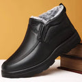 YBQJOO Men's Waterproof Snow Ankle Boots | Winter Hiking Work Men's Snow Boots Axl black 47