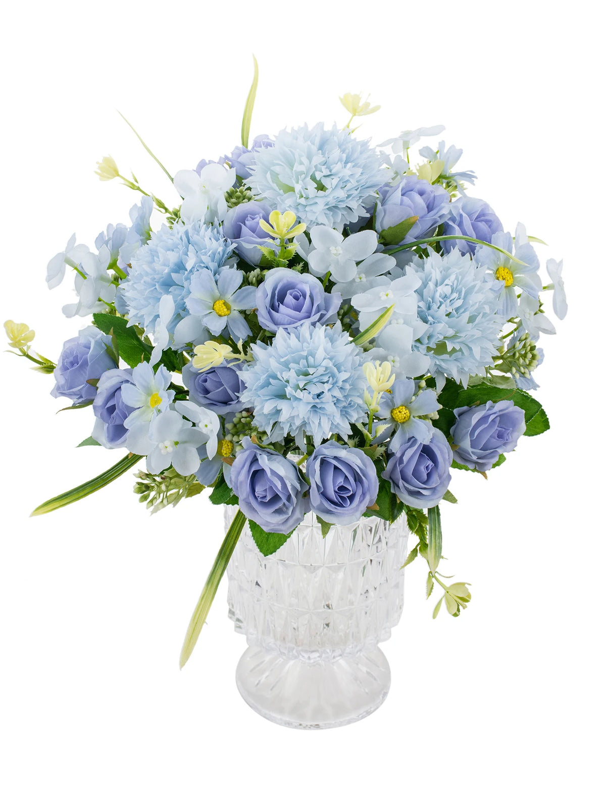 Silk Rose Artificial Flower Bouquet – Wedding & Home Decor Artificial Flower Bouquet Axl SKY BLUE 3 pcs
