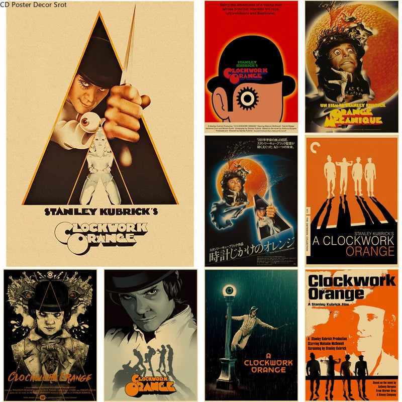 A Clockwork Orange Vintage Movie Poster – Kraft Paper Wall Art Movie Wall Poster Axl