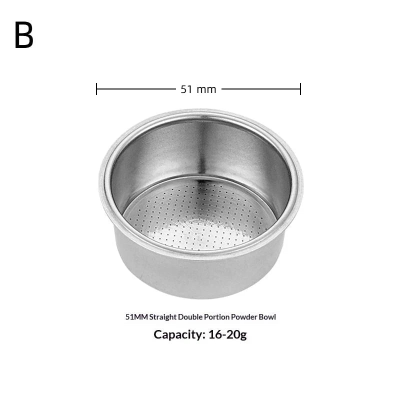 Bottomless Coffee Filter Basket 51mm 54mm 58mm – Stainless Steel Espresso Filter Basket Axl B