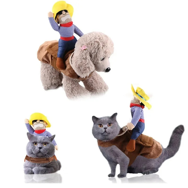 Dog Cowboy Costume with Hat – Halloween & Party Pet Outfit Pet Costume Axl