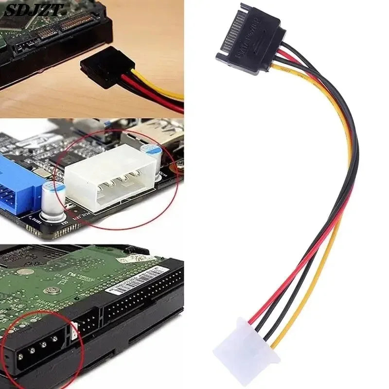 4-Pin Molex IDE to 15-Pin SATA Power Adapter Cable for PC HDD SATA Power Adapter Axl