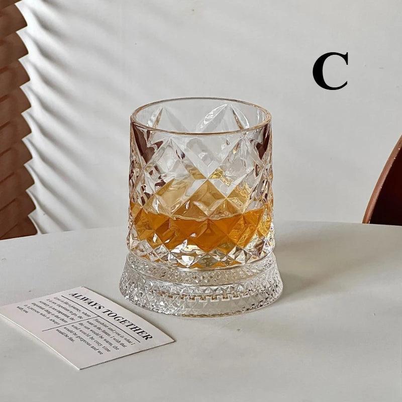 360° Rotating Whisky Glass – Crystal Tumbler Gift for Men Whisky Tumbler Axl C 300ML