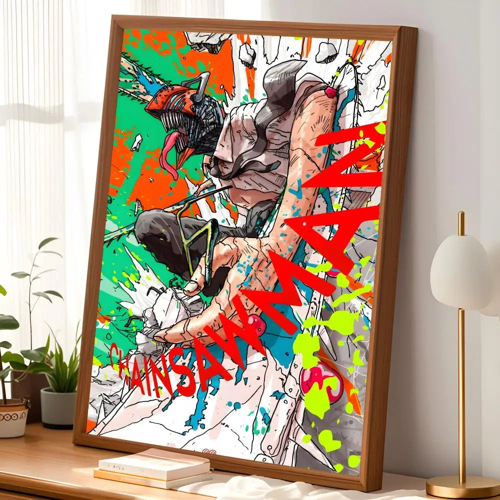 Makima Chainsaw Man Self-Stick HD PVC Wall Art Poster Anime Wall Poster Axl