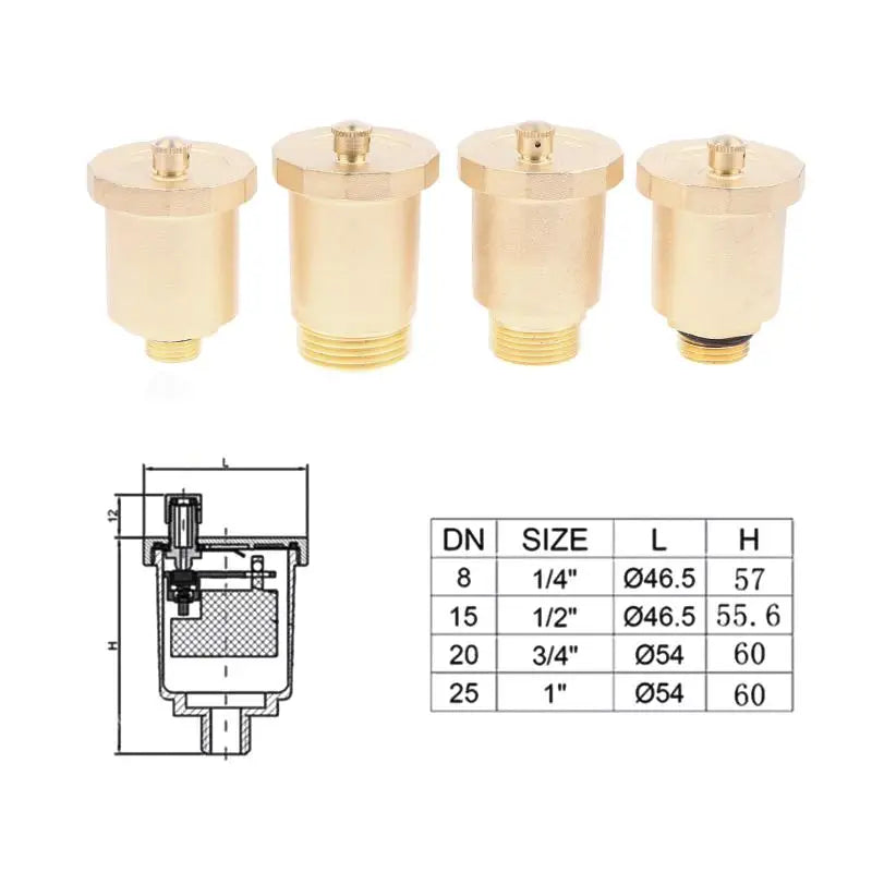 Brass Automatic Air Vent Valve DN10–DN25 for Radiators Air Vent Valve Axl