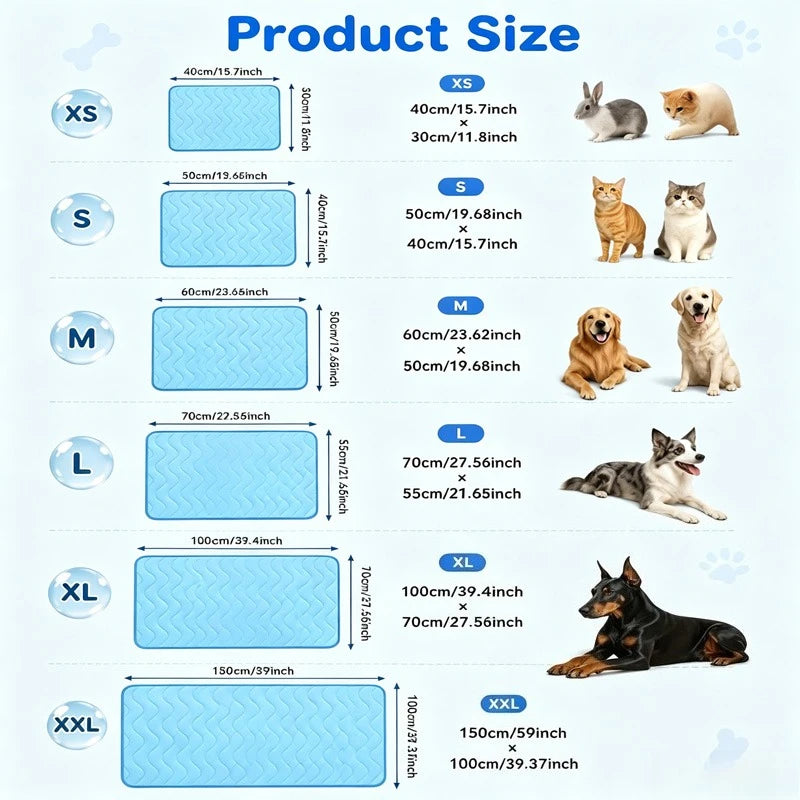 KEMORELA Cooling Pet Mat – Ice Silk Bed for Dogs & Cats Pet Cooling Mat Axl