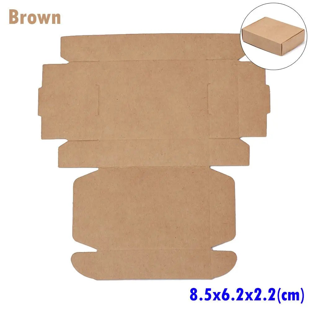 10-Pack Kraft Paper Gift Boxes – 9 Sizes Brown White Black Gift Packaging Boxes Axl brown-8.5x6.2x2.2cm