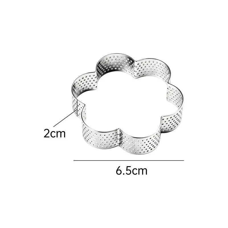 Flower Perforated Stainless Steel Tart Ring Baking Mold Tart Ring Mold Axl C