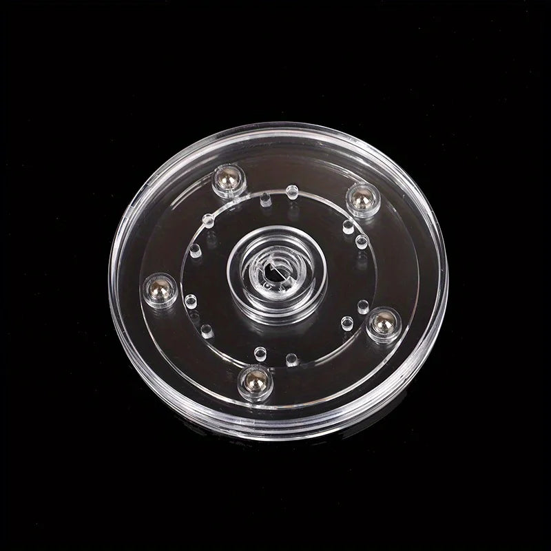 Acrylic 360° Rotating Display Stand – 4" Clear Turntable Base Rotating Display Stand Axl 100mm