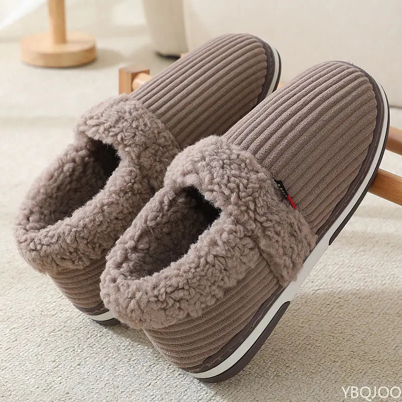Winter Indoor Plush Slippers – Fluffy Non-Slip Cotton House Shoes Indoor Plush Slippers Axl Brown 38-39