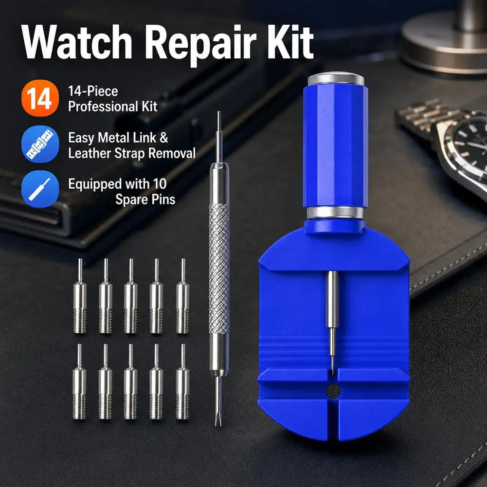 Watch Link Remover Tool Kit – 14pc Band Pin Repair Set Watch Repair Tool Kit Axl
