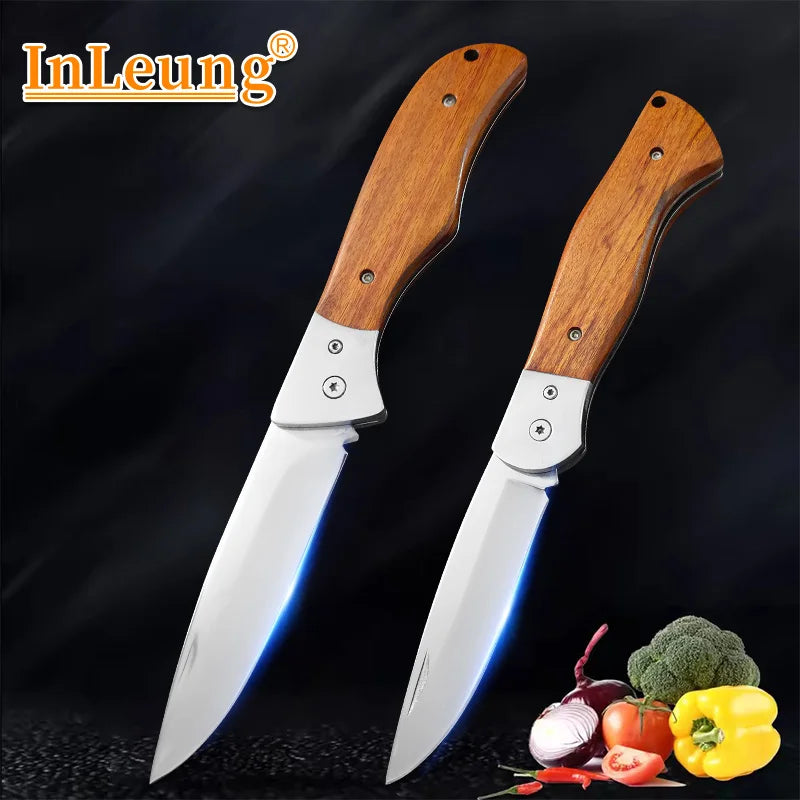 InLeung Folding Boning Knife – Stainless Steel & Wood Handle Folding Kitchen Knife Axl