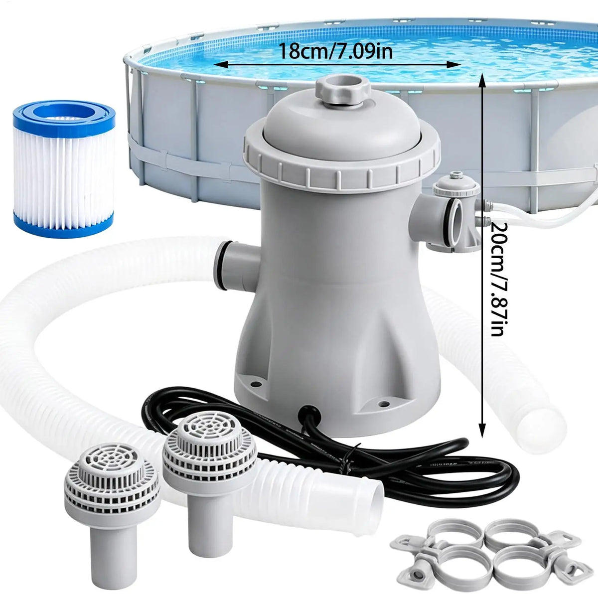 Pool Sand Filter Pump Set – Backyard, Pond & Garden Use Pool Filter Pump Axl