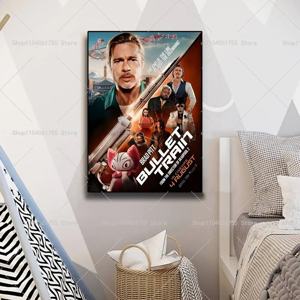 Bullet Train Movie Poster – Self-Adhesive Wall Art Print Movie Wall Poster Axl