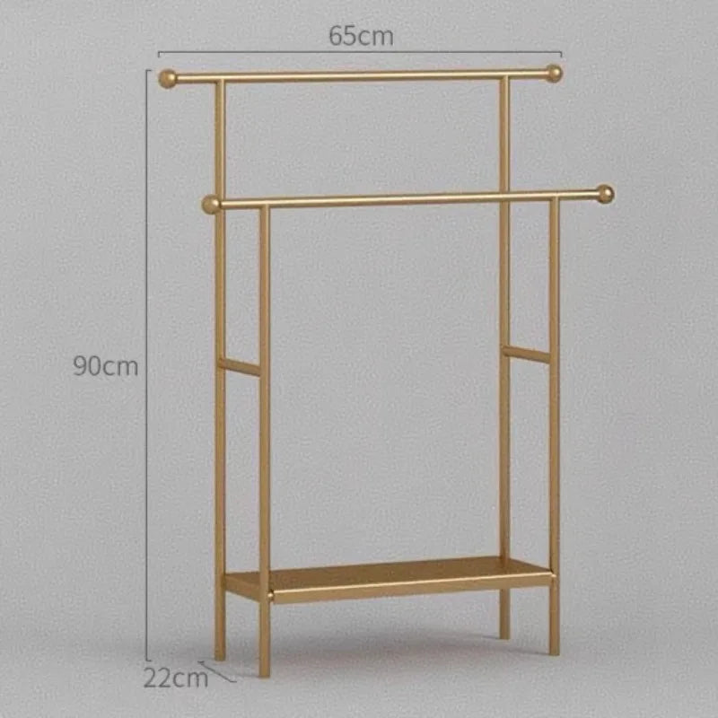 Modern Metal Standing Towel Rack – Minimalist Bathroom Organizer Standing Towel Rack Axl Gold